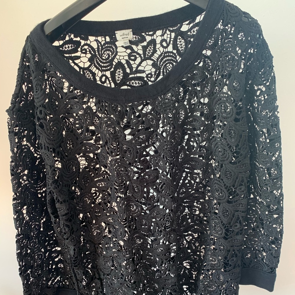 Wilfred floral lace cut sweater